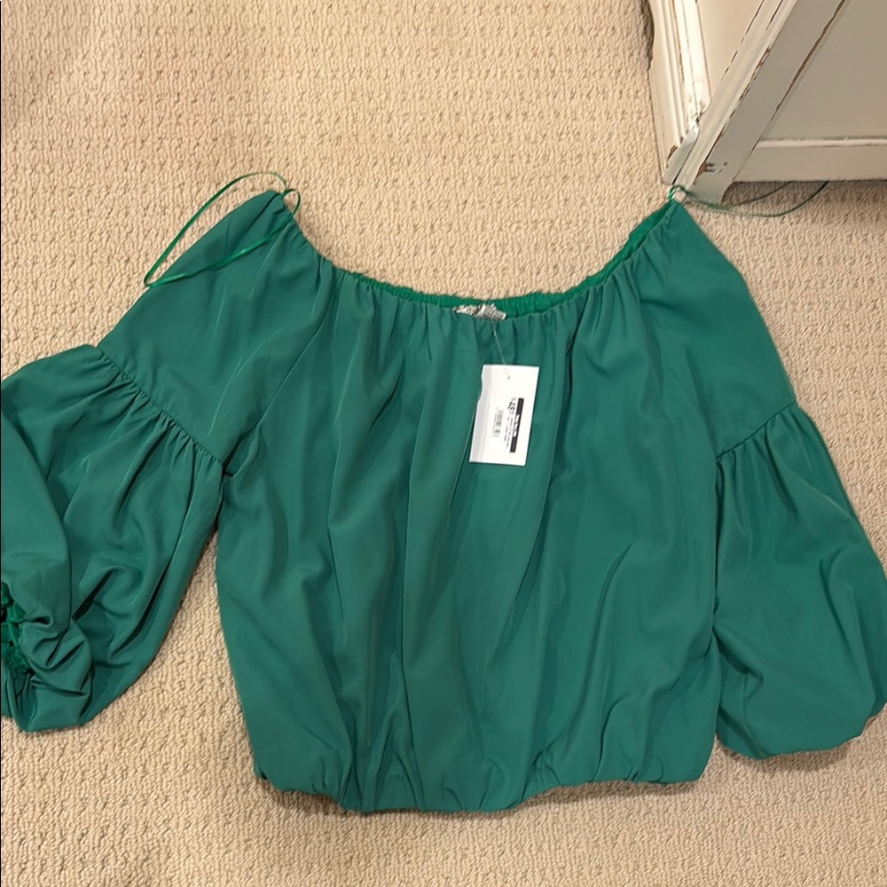 Green Off-Shoulder Women's Top